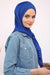 Soft Jersey Hijab Shawl for Women, 95% Cotton and Comfortable Ready to Wear Women Headscarf, Cross Stich Instant Pre-tied Hijab Shawl,PS-41 Sax Blue