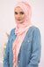 Soft Jersey Hijab Shawl for Women, 95% Cotton and Comfortable Ready to Wear Women Headscarf, Cross Stich Instant Pre-tied Hijab Shawl,PS-41 Powder