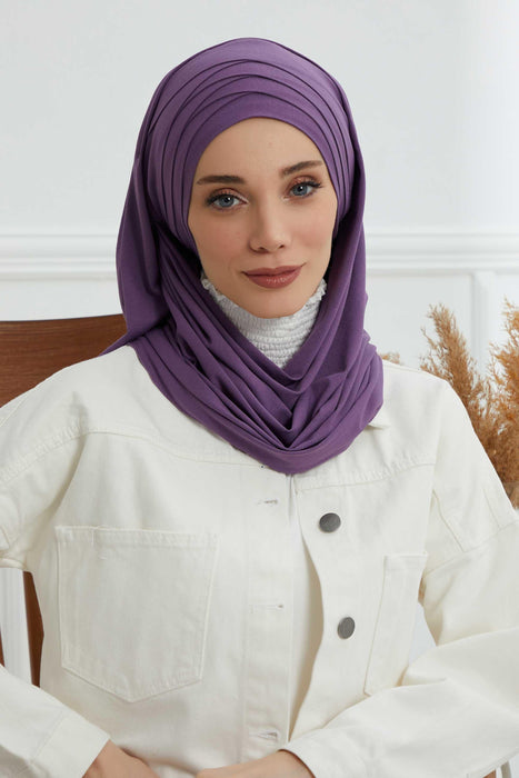 شال جيرسي للنساء، قبعة عمامة محتشمة من القطن بنسبة 95%، وشاح للرأس، CPS-43