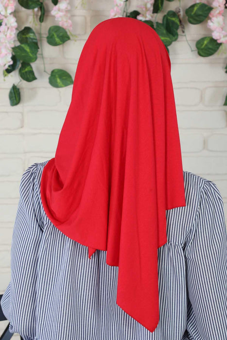 Jersey Shawl for Women %95 Cotton Scarf Head Wrap Modesty Turban Cap Hat,CPS-45 Red