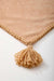 Knit Fabric Table Runner with Handmade Embroidery and Tassels 16x48 inches (40x120 cm) Machine Washable Handicraft Table Cloth,R-31O Beige