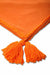 Knit Fabric Table Runner with Handmade Embroidery and Tassels 16x48 inches (40x120 cm) Machine Washable Handicraft Table Cloth,R-31O Orange