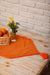 Knit Fabric Table Runner with Handmade Tassels, 55x16 Inches Large Rustic Charm Dining Room Decor, Elegant Home Table Runner Decors,R-31B Orange