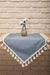 Knit Fabric Table Runner with Handmade Embroidery and Tassels Fringed Handicraft Table Cloth for Home Kitchen Decorations Wedding,,R-32O Light Blue