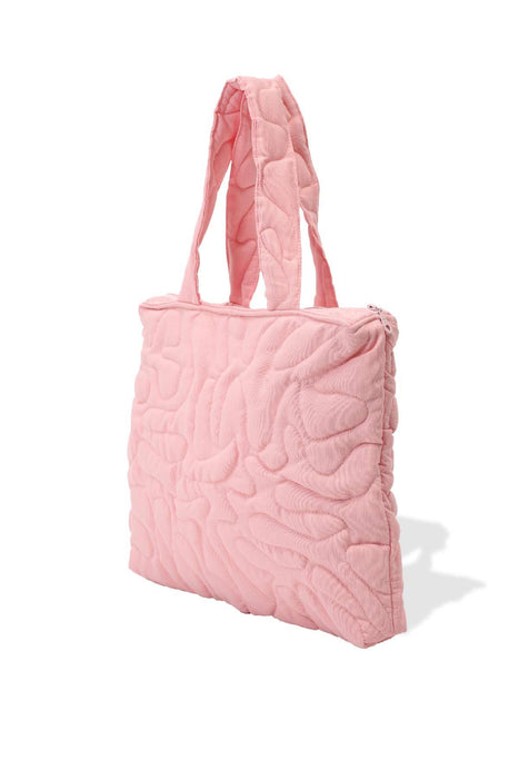 Linen Textured Zippered Hand Shoulder Bag Casual Daily Laptop Workbag with Handicraft Stitches,CK-16 Powder