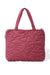 Linen Textured Zippered Hand Shoulder Bag Casual Daily Laptop Workbag with Handicraft Stitches,CK-16 Maroon