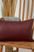 Luxurious Faux Leather Pillow Cover, Sophisticated Modern Cushion Cover for Minimalist Decor, 20x12 Large Decorative Pillow Cover,K-368 Maroon