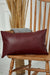 Luxurious Faux Leather Pillow Cover, Sophisticated Modern Cushion Cover for Minimalist Decor, 20x12 Large Decorative Pillow Cover,K-368 Maroon