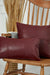 Luxurious Faux Leather Pillow Cover, Sophisticated Modern Cushion Cover for Minimalist Decor, 20x12 Large Decorative Pillow Cover,K-368 Maroon