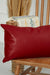 Luxurious Faux Leather Pillow Cover, Sophisticated Modern Cushion Cover for Minimalist Decor, 20x12 Large Decorative Pillow Cover,K-368 Red