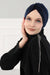 Maharajah Instant Turban Hijab for Women Headwrap Lightweight Headscarf Modest Headwear, Plain Stylish Bonnet Cap for Women,B-4 Navy Blue