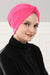Maharajah Instant Turban Hijab for Women Headwrap Lightweight Headscarf Modest Headwear, Plain Stylish Bonnet Cap for Women,B-4 Fuchsia