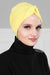 Maharajah Instant Turban Hijab for Women Headwrap Lightweight Headscarf Modest Headwear, Plain Stylish Bonnet Cap for Women,B-4 Yellow