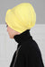 Maharajah Instant Turban Hijab for Women Headwrap Lightweight Headscarf Modest Headwear, Plain Stylish Bonnet Cap for Women,B-4 Yellow