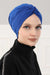 Maharajah Instant Turban Hijab for Women Headwrap Lightweight Headscarf Modest Headwear, Plain Stylish Bonnet Cap for Women,B-4 Sax Blue