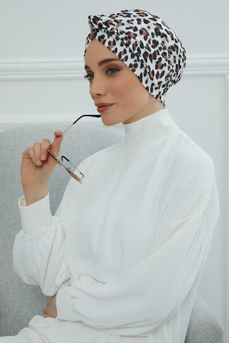Maharajah Style Instant Turban with Various Pattern Options, Flexible Patterned Turban Bonnet Head Wrap made from Soft Cotton,B-4YD Wild Elegance