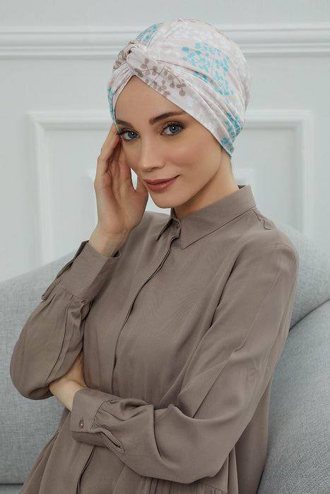 Maharajah Style Instant Turban with Various Pattern Options, Flexible Patterned Turban Bonnet Head Wrap made from Soft Cotton,B-4YD Spring Awakening