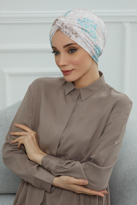 Maharajah Style Instant Turban with Various Pattern Options, Flexible Patterned Turban Bonnet Head Wrap made from Soft Cotton,B-4YD Spring Awakening