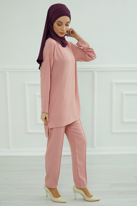 Modest Tunic Top and Pants Set, Long Sleeve Aerobin Tunic Pant Set, Full Cover Lightweight Modest Tunic Tops and Pants,TK-5