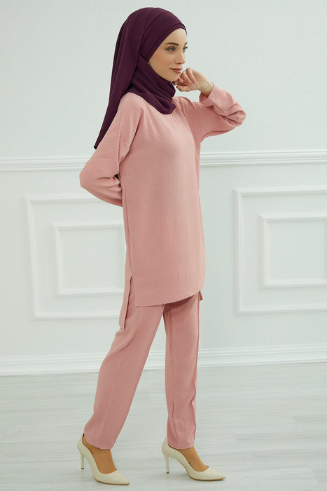 Modest Tunic Top and Pants Set, Long Sleeve Aerobin Tunic Pant Set, Full Cover Lightweight Modest Tunic Tops and Pants,TK-5