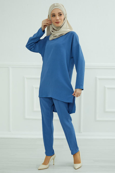 Modest Tunic Top and Pants Set, Long Sleeve Aerobin Tunic Pant Set, Full Cover Lightweight Modest Tunic Tops and Pants,TK-5