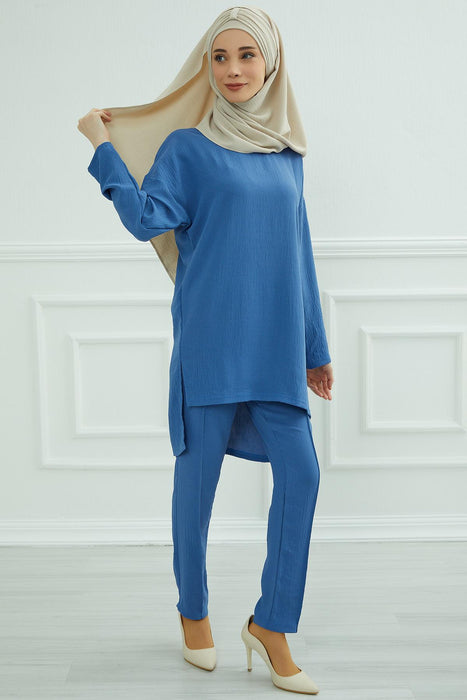 Modest Tunic Top and Pants Set, Long Sleeve Aerobin Tunic Pant Set, Full Cover Lightweight Modest Tunic Tops and Pants,TK-5