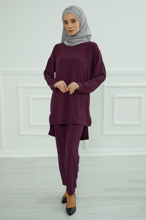 Modest Tunic Top and Pants Set, Long Sleeve Aerobin Tunic Pant Set, Full Cover Lightweight Modest Tunic Tops and Pants,TK-5