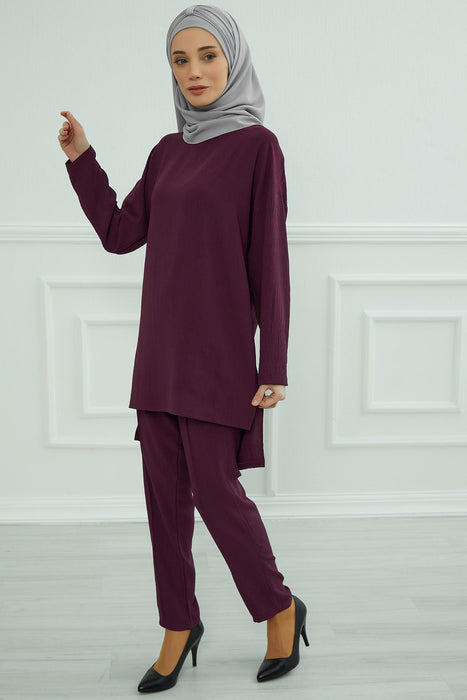 Modest Tunic Top and Pants Set, Long Sleeve Aerobin Tunic Pant Set, Full Cover Lightweight Modest Tunic Tops and Pants,TK-5