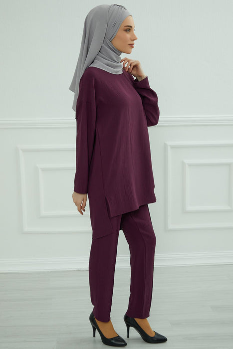 Modest Tunic Top and Pants Set, Long Sleeve Aerobin Tunic Pant Set, Full Cover Lightweight Modest Tunic Tops and Pants,TK-5