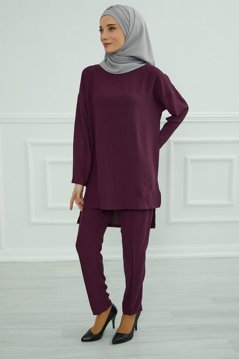 Modest Tunic Top and Pants Set, Long Sleeve Aerobin Tunic Pant Set, Full Cover Lightweight Modest Tunic Tops and Pants,TK-5