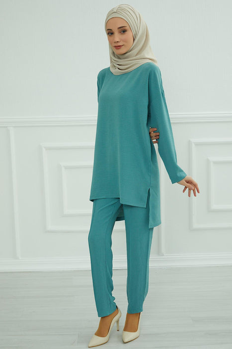 Modest Tunic Top and Pants Set, Long Sleeve Aerobin Tunic Pant Set, Full Cover Lightweight Modest Tunic Tops and Pants,TK-5