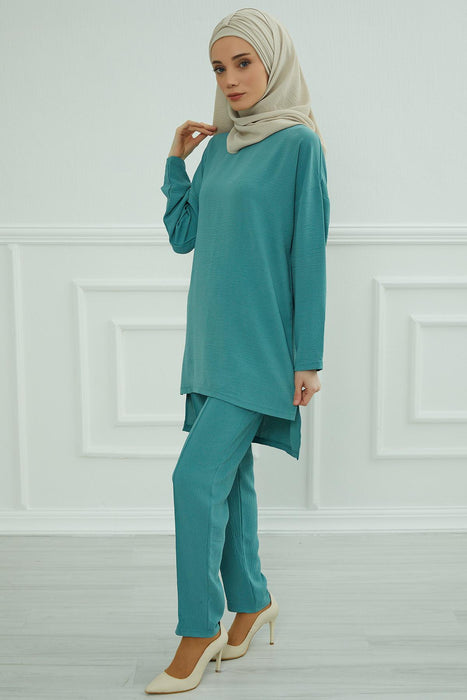 Modest Tunic Top and Pants Set, Long Sleeve Aerobin Tunic Pant Set, Full Cover Lightweight Modest Tunic Tops and Pants,TK-5