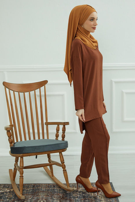 Modest Tunic Top and Pants Set, Long Sleeve Aerobin Tunic Pant Set, Full Cover Lightweight Modest Tunic Tops and Pants,TK-5