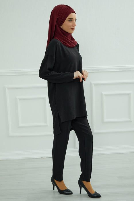 Modest Tunic Top and Pants Set, Long Sleeve Aerobin Tunic Pant Set, Full Cover Lightweight Modest Tunic Tops and Pants,TK-5