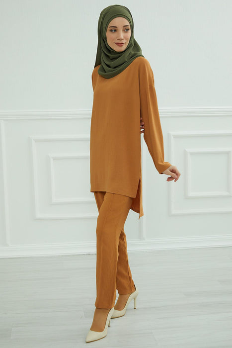 Modest Tunic Top and Pants Set, Long Sleeve Aerobin Tunic Pant Set, Full Cover Lightweight Modest Tunic Tops and Pants,TK-5