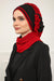 Multicolor Instant Turban Cotton Scarf Head Turbans with Unique Accessories For Women Headwear Stylish Elegant Design,HT-86 Red - Black
