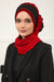 Multicolor Instant Turban Cotton Scarf Head Turbans with Unique Accessories For Women Headwear Stylish Elegant Design,HT-86 Red - Black
