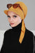 Newsboy Visor Bandana Cover for Elegant Look, Stylish Cotton Women Bandana, Comfortable and Easy Wrap Chemo Headwear Visor Bonnet Cap,B-40 Mustard Yellow