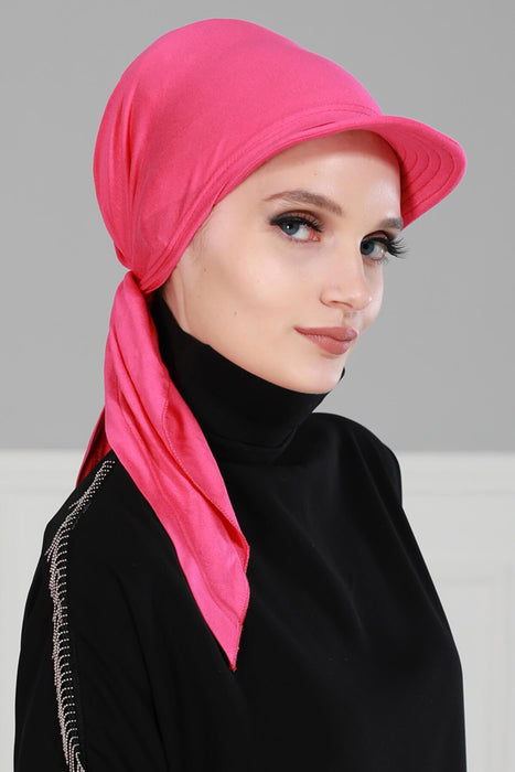 Newsboy Visor Bandana Cover for Elegant Look, Stylish Cotton Women Bandana, Comfortable and Easy Wrap Chemo Headwear Visor Bonnet Cap,B-40