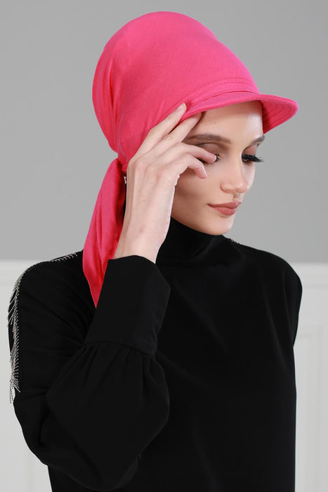 Newsboy Visor Bandana Cover for Elegant Look, Stylish Cotton Women Bandana, Comfortable and Easy Wrap Chemo Headwear Visor Bonnet Cap,B-40