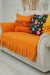 Pleated Reversible Knitted Polyester Decorative Sofa Shawl and Armrest Cover Set Furniture Protector Washable Couch Cover for Family,KTK-4 Orange
