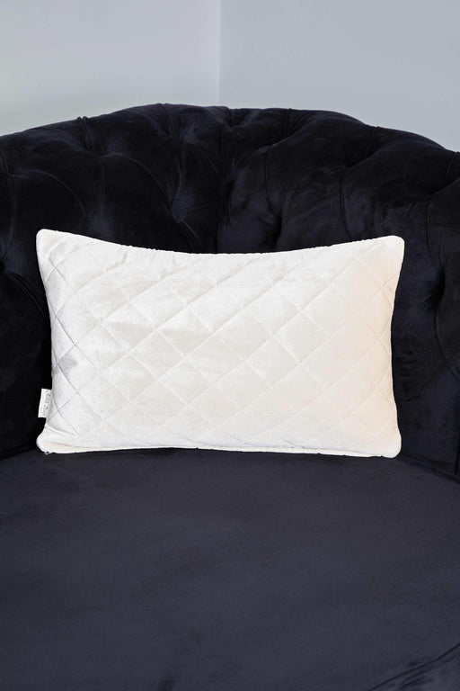 Quilted Lumbar Pillow Cover, Sophisticated High Quality Velvet Throw Pillow Covers with Multiple Color Options for Elegant Home Decors,K-329 Ivory