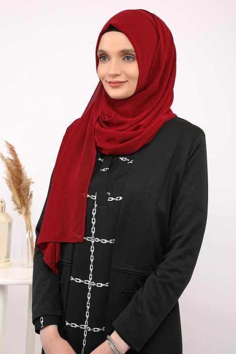 Women Instant Chiffon Shawl Modesty Turban Hijab Head Wrap Ready to Wear Women Headscarf made from Chiffon Fabric with Color Options,PS-11