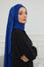 Chiffon Shawl with Handmade Unique Lace & Stone Accessories for Women, Modesty Instant Turban Cap Hat Head Wrap Stylish Long Headscarf,PS-24 Sax Blue