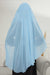 Chiffon Shawl with Handmade Unique Lace & Stone Accessories for Women, Modesty Instant Turban Cap Hat Head Wrap Stylish Long Headscarf,PS-24 Baby Blue