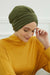 Shirred Elegance Head Turban For Women Fashion Instant Turban Shirred Head Scarf, Plain & Comfortable Stylish Bonnet Cap for Women,B-13 Army Green