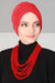 Shirred Elegance Head Turban For Women Fashion Instant Turban Shirred Head Scarf, Plain & Comfortable Stylish Bonnet Cap for Women,B-13 Red