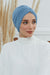 Shirred Elegance Head Turban For Women Fashion Instant Turban Shirred Head Scarf, Plain & Comfortable Stylish Bonnet Cap for Women,B-13 Blue