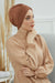 Shirred Elegance Head Turban For Women Fashion Instant Turban Shirred Head Scarf, Plain & Comfortable Stylish Bonnet Cap for Women,B-13 Caramel Brown