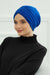 Shirred Elegance Head Turban For Women Fashion Instant Turban Shirred Head Scarf, Plain & Comfortable Stylish Bonnet Cap for Women,B-13 Sax Blue